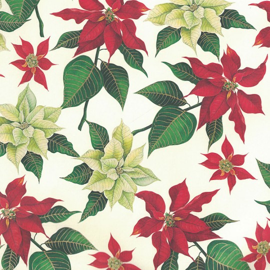 Poinsettia Print Christmas Paper ~ Rossi Italy